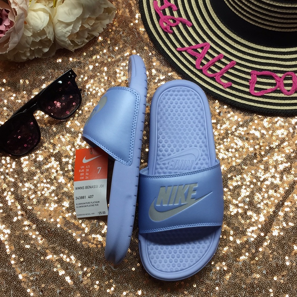 Nike Blue Sandal Slides - Picture 3 of 8